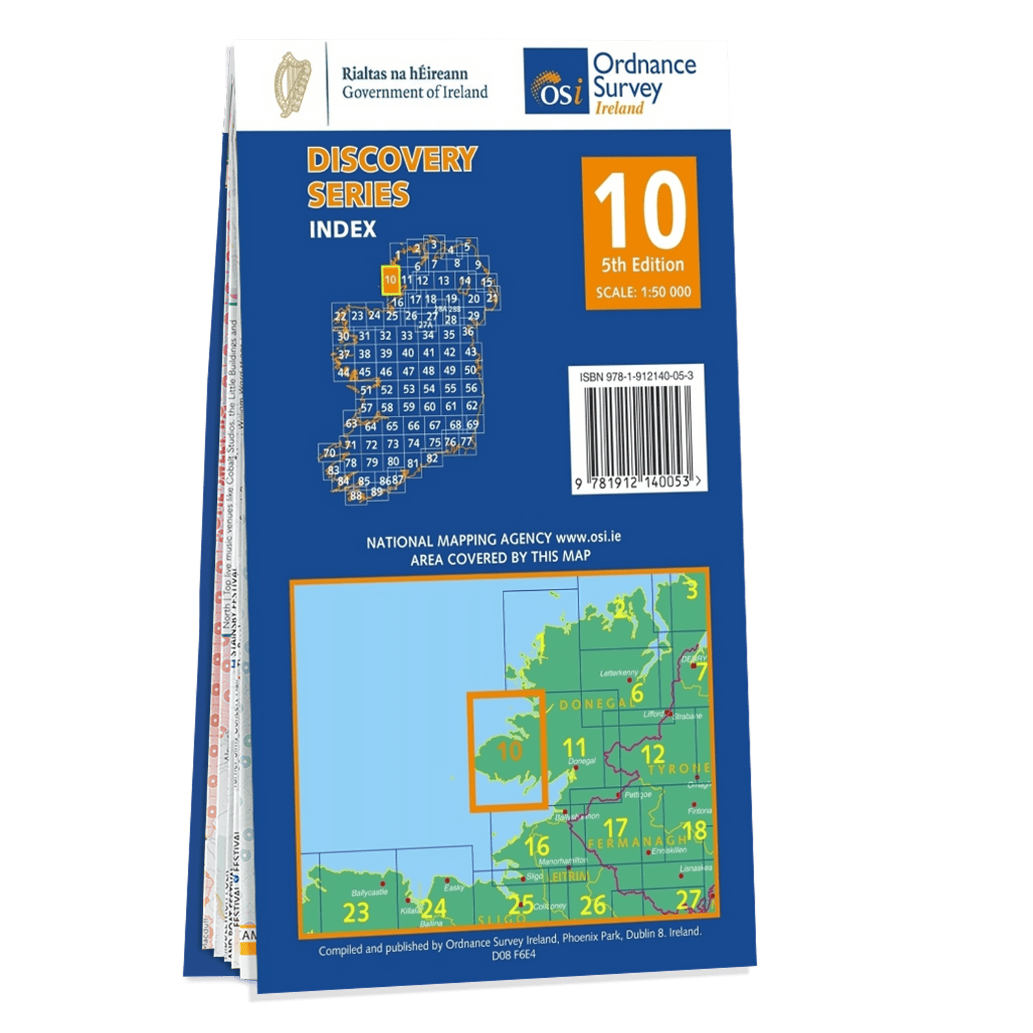 Carte de randonnée n° 10 - Donegal (SW) (Irlande) | Ordnance Survey - série Discovery carte de randonnée Ordnance Survey Ireland