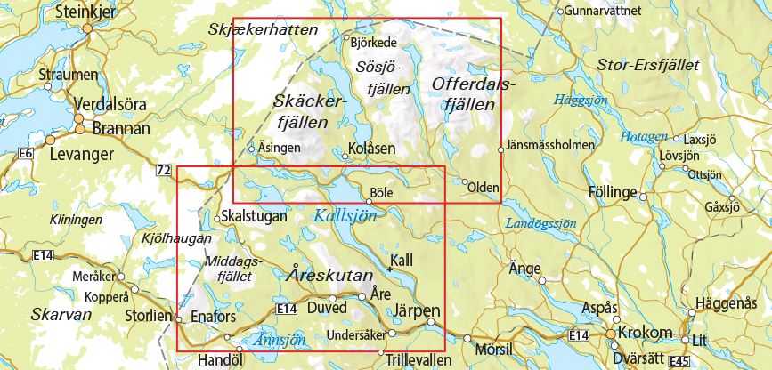 Carte de randonnée n° 10 - Skäckerfjällen, Storlien, Åre (Suède) | Norstedts - Outdoor carte de randonnée Norstedts