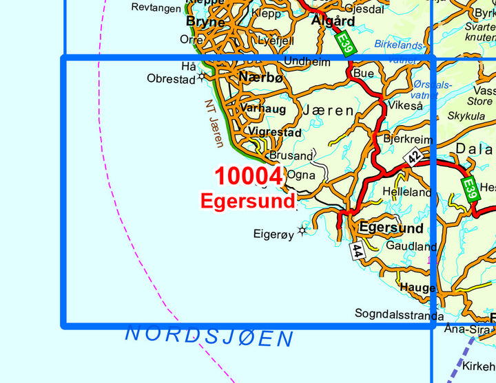 Carte de randonnée n° 10004 - Egersund (Norvège) | Nordeca - Norge-serien carte pliée Nordeca 