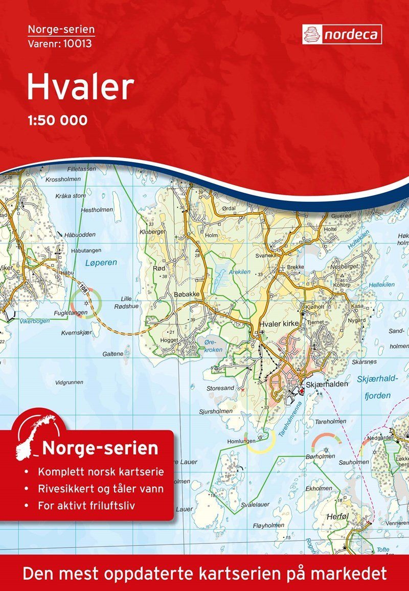 Carte de randonnée n° 10013 - Hvaler (Norvège) | Nordeca - Norge-serien carte de randonnée Nordeca