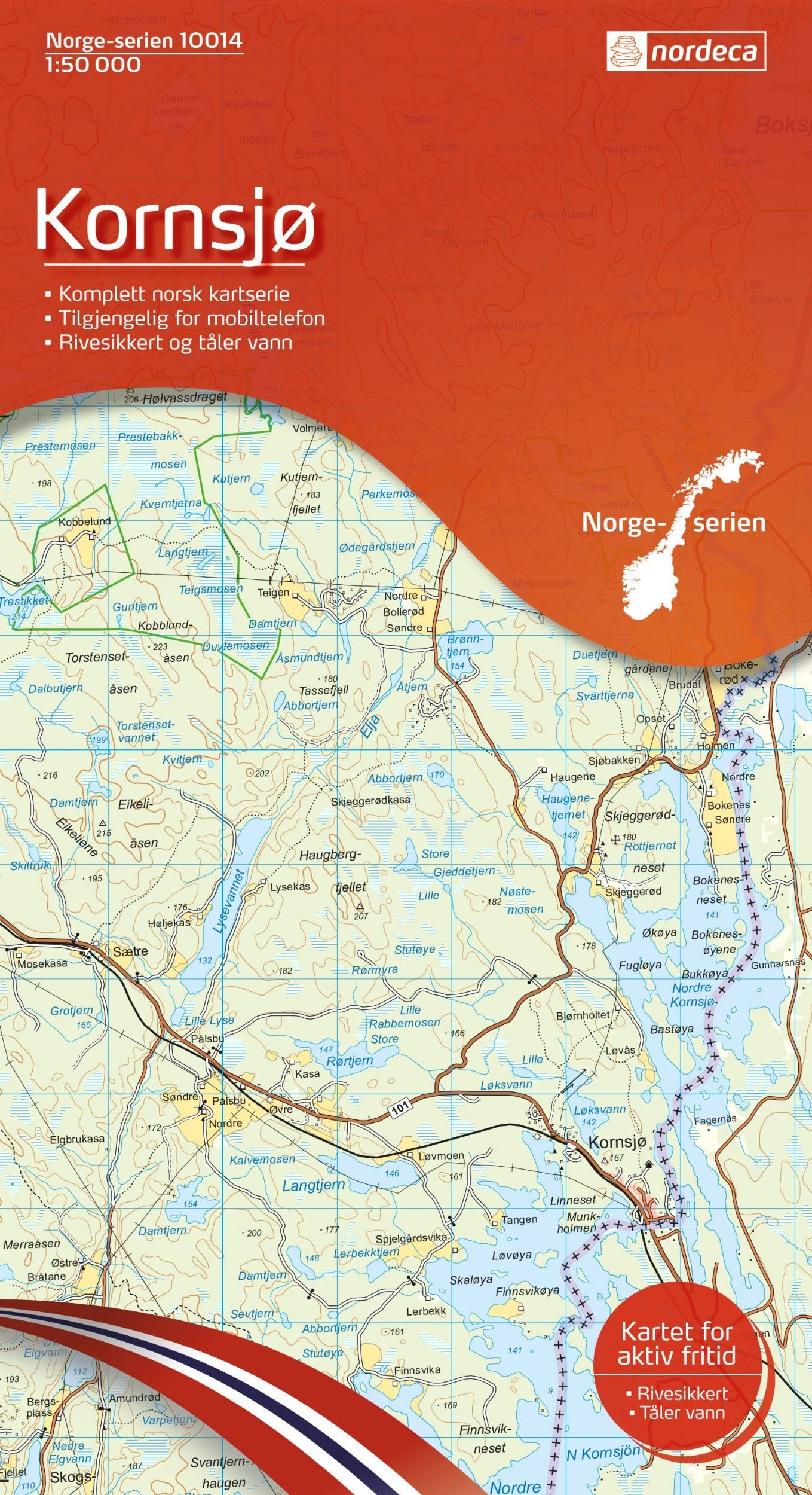 Carte de randonnée n° 10014 - Kornso (Norvège) | Nordeca - Norge-serien carte de randonnée Nordeca
