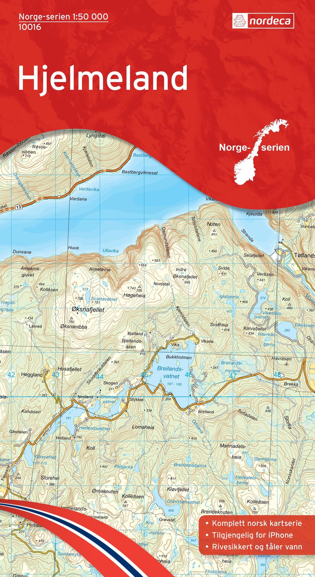 Carte de randonnée n° 10016 - Hjelmeland (Norvège) | Nordeca - Norge-serien carte pliée Nordeca 