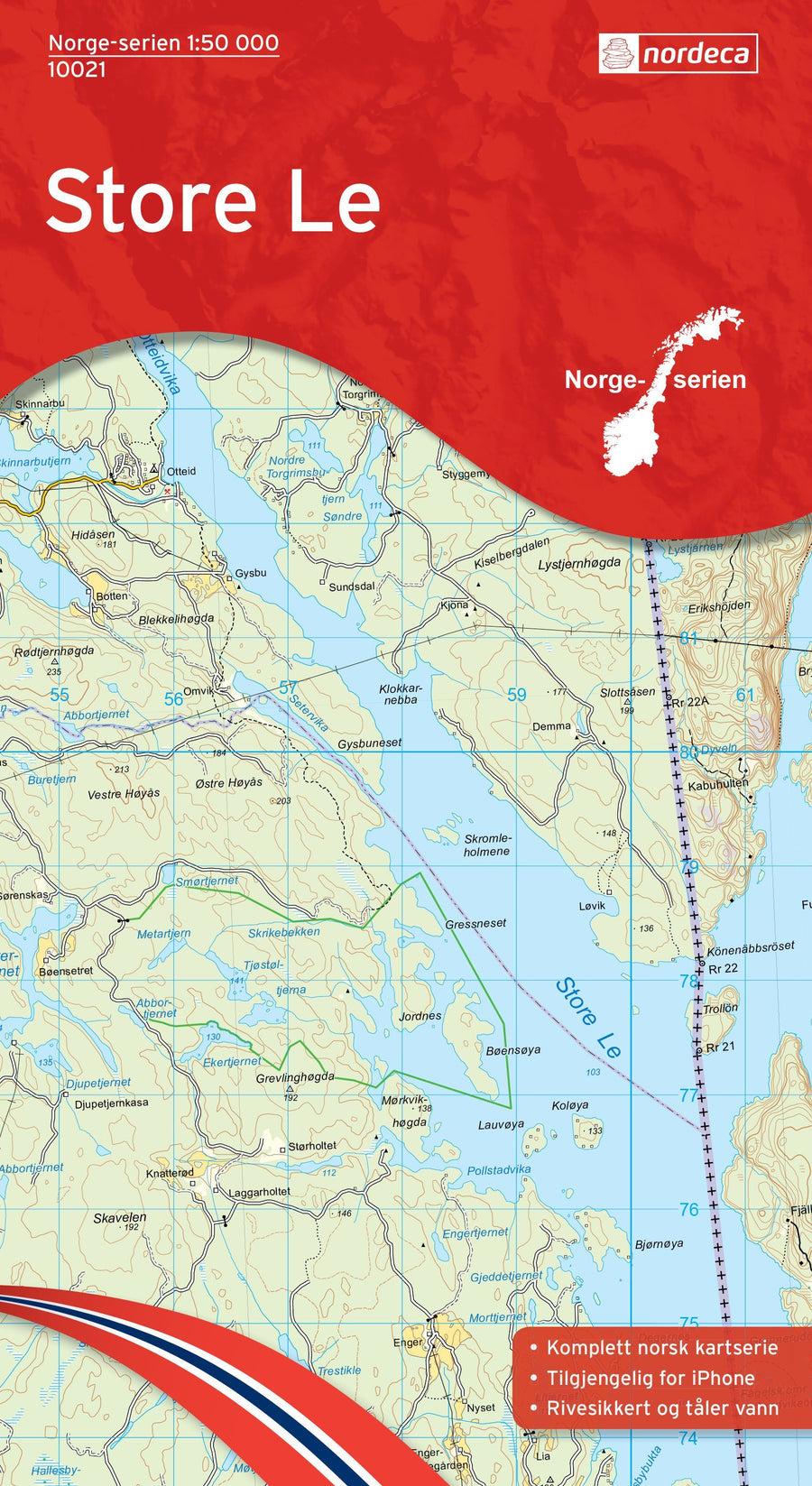 Carte de randonnée n° 10021 - Store Le (Norvège) | Nordeca - Norge-serien carte pliée Nordeca 