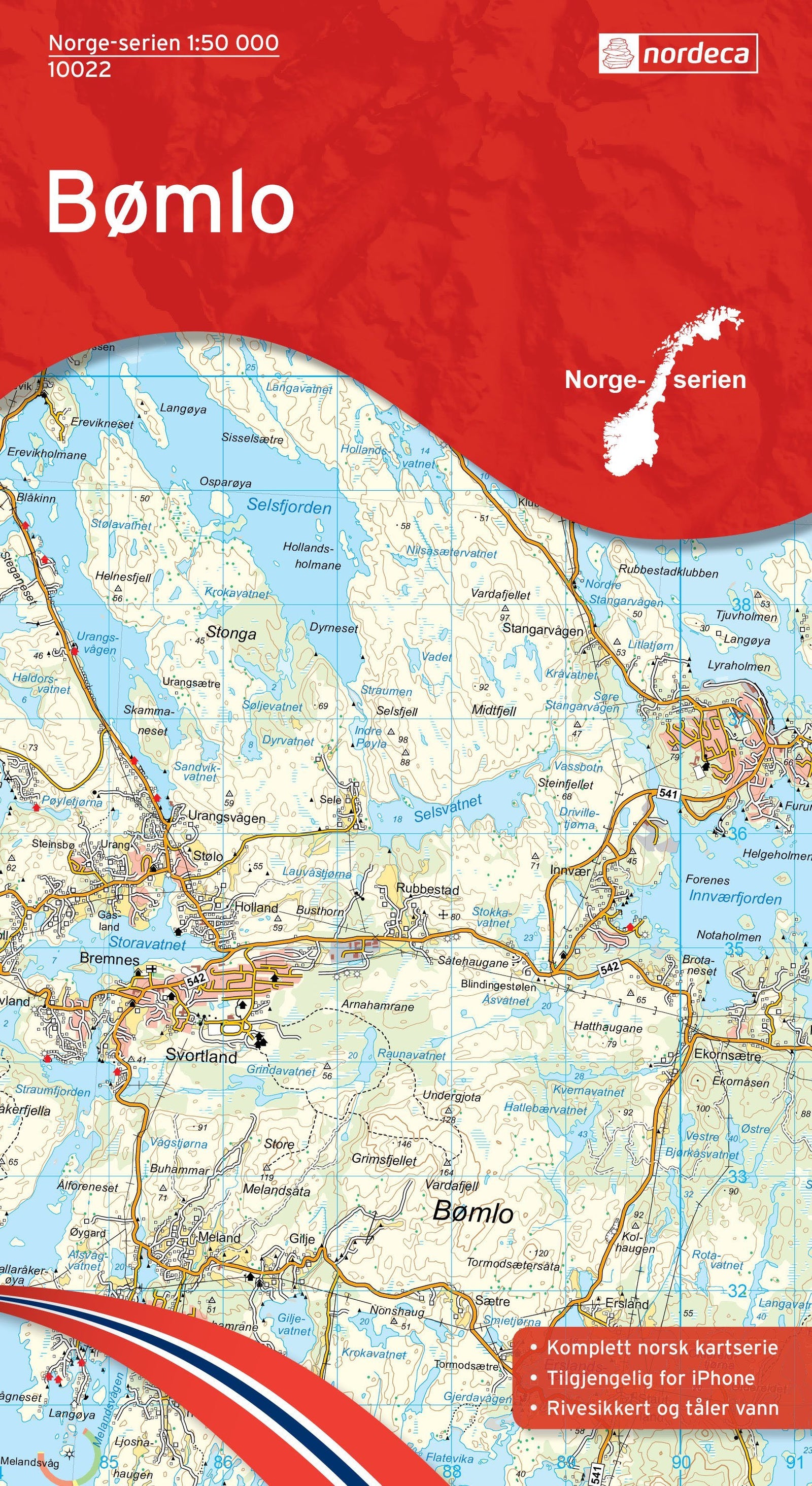 Carte de randonnée n° 10022 - Bomlo (Norvège) | Nordeca - Norge-serien carte de randonnée Nordeca
