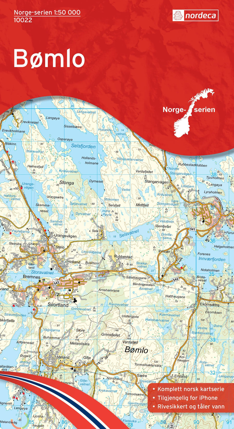 Carte de randonnée n° 10022 - Bomlo (Norvège) | Nordeca - Norge-serien carte pliée Nordeca 
