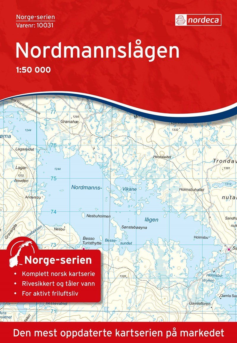 Carte de randonnée n° 10031 - Nordmannslagen (Norvège) | Nordeca - Norge-serien carte de randonnée Nordeca
