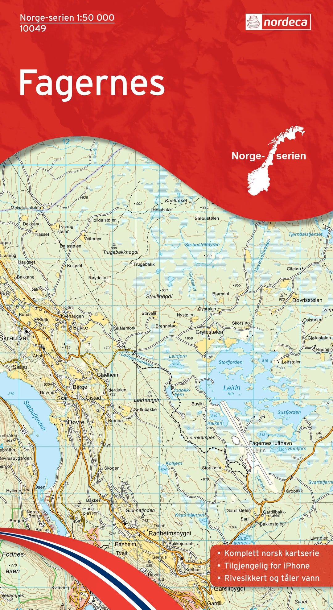 Carte de randonnée n° 10049 - Fagernes (Norvège) | Nordeca - Norge-serien carte pliée Nordeca 