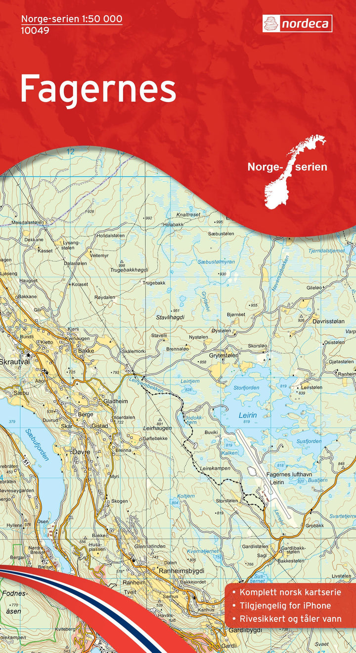 Carte de randonnée n° 10049 - Fagernes (Norvège) | Nordeca - Norge-serien carte pliée Nordeca 