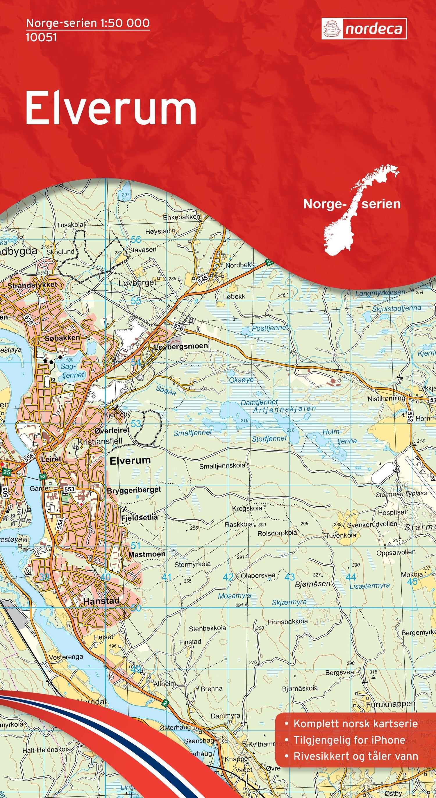 Carte de randonnée n° 10051- Elverum (Norvège) | Nordeca - Norge-serien carte de randonnée Nordeca