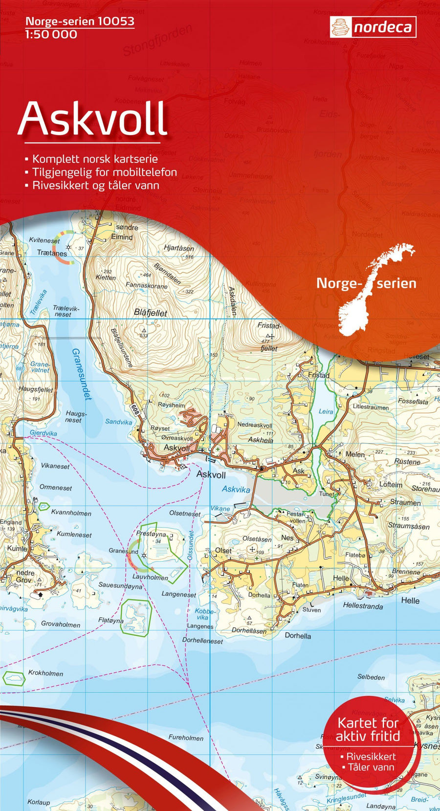 Carte de randonnée n° 10053 - Askvoll (Norvège) | Nordeca - Norge-serien carte pliée Nordeca 