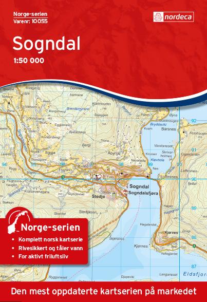 Carte de randonnée n° 10055 - Sogndal (Norvège) | Nordeca - Norge-serien carte pliée Nordeca 