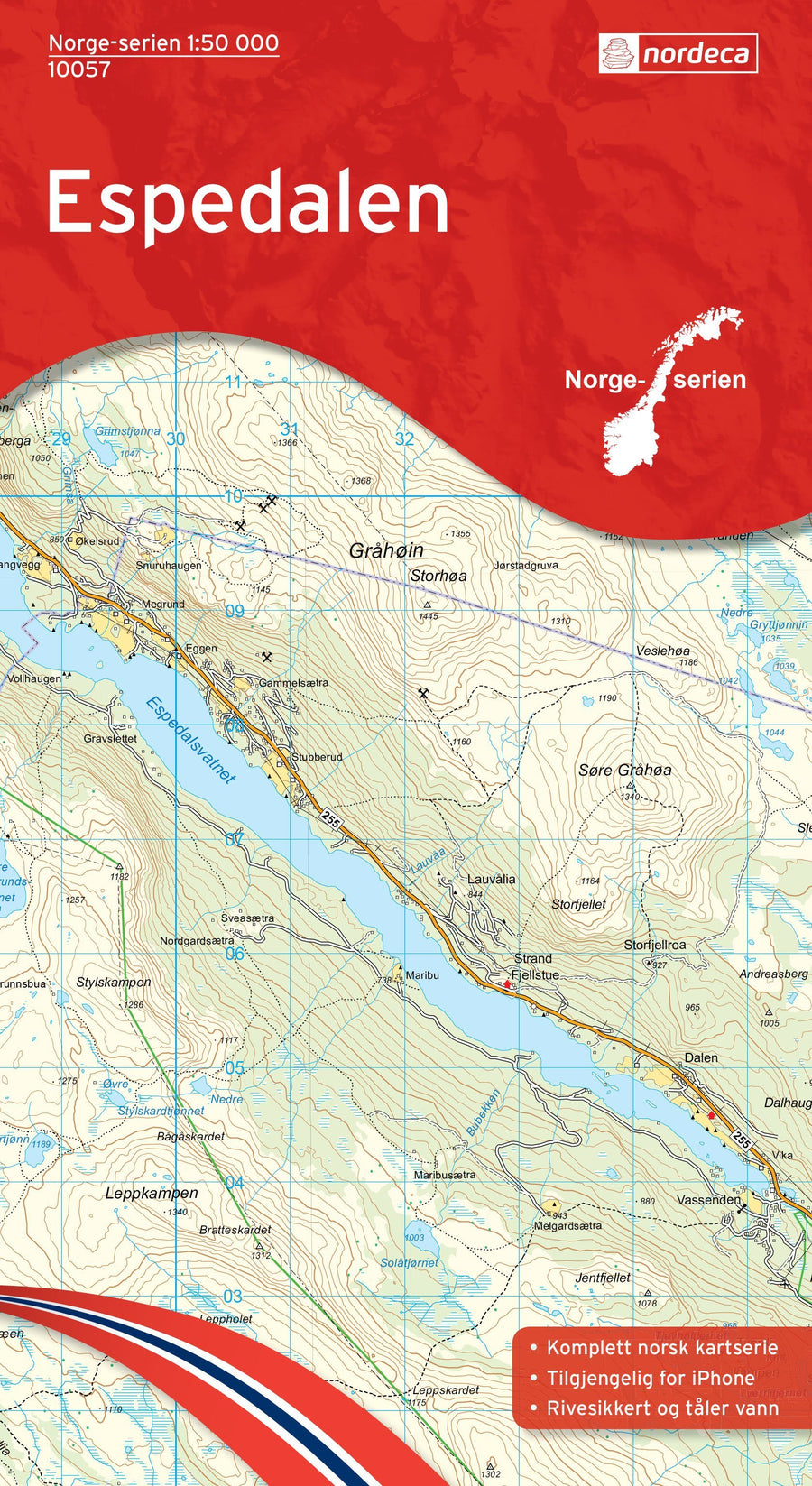 Carte de randonnée n° 10057 - Espedalen (Norvège) | Nordeca - Norge-serien carte pliée Nordeca 