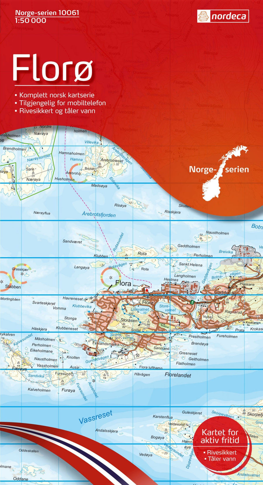 Carte de randonnée n° 10061 - Floro (Norvège) | Nordeca - Norge-serien carte pliée Nordeca 