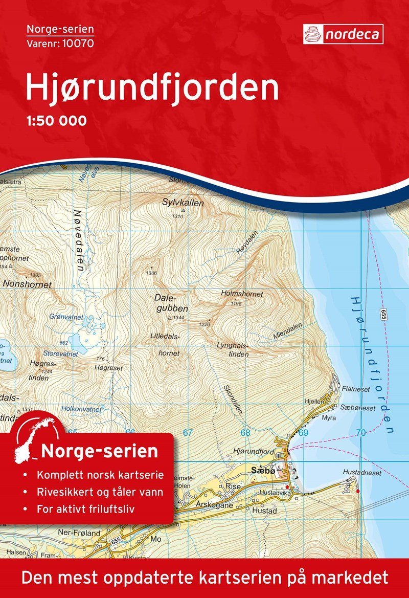 Carte de randonnée n° 10070 - Hjorundfjorden (Norvège) | Nordeca - Norge-serien carte de randonnée Nordeca