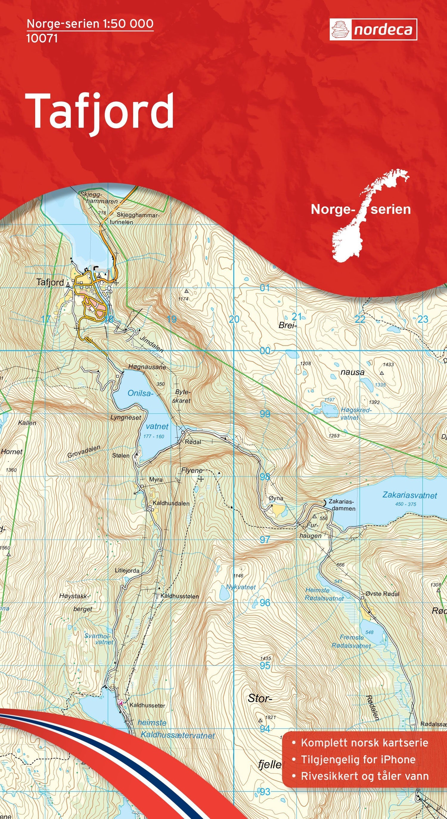 Carte de randonnée n° 10071 - Tafjord (Norvège) | Nordeca - Norge-serien carte de randonnée Nordeca