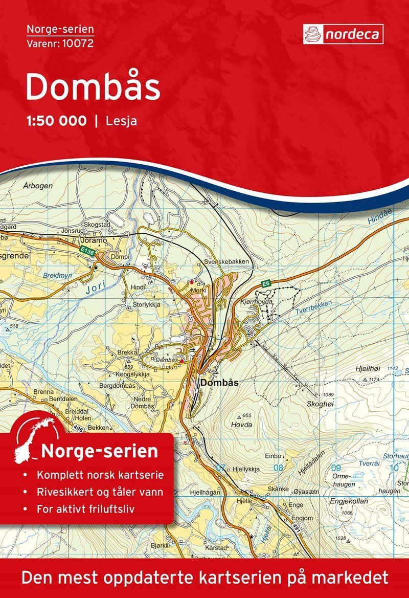 Carte de randonnée n° 10072 - Dombås, Lesja (Norvège) | Nordeca - Norge-serien carte de randonnée Nordeca