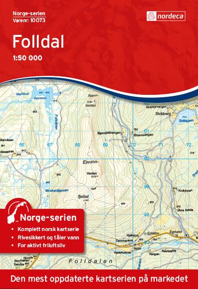 Carte de randonnée n° 10073 - Folldal (Norvège) | Nordeca - Norge-serien carte de randonnée Nordeca