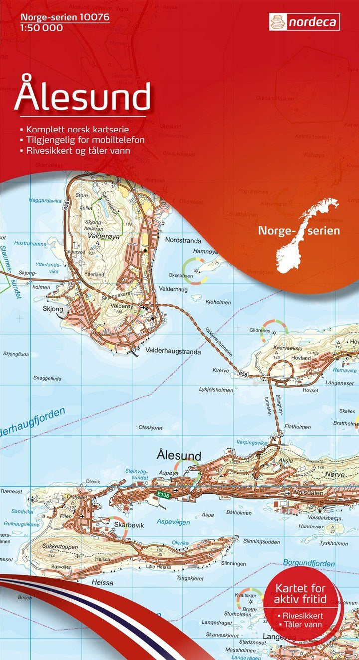 Carte de randonnée n° 10076 - Alesund (Norvège) | Nordeca - Norge-serien carte pliée Nordeca 