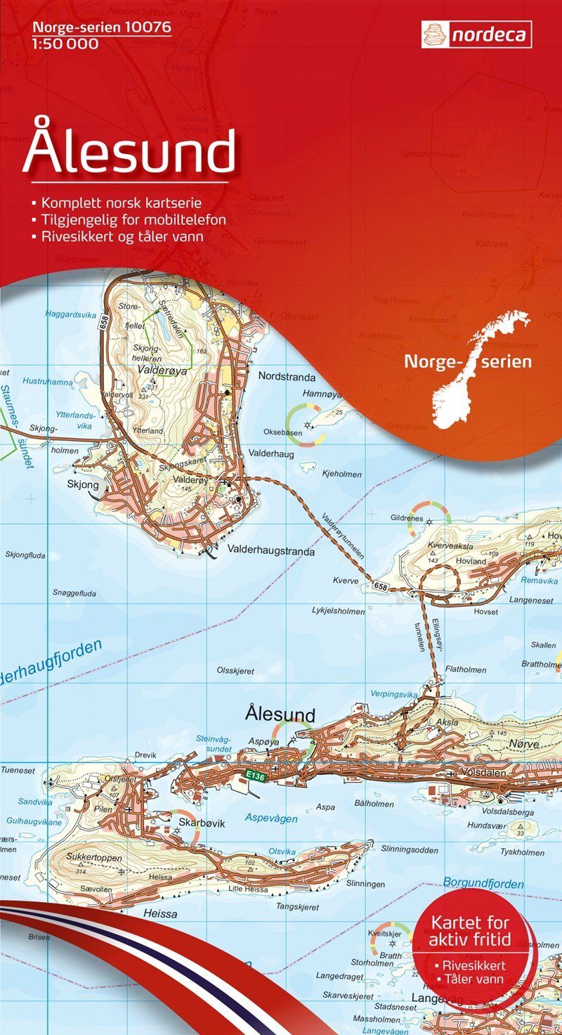 Carte de randonnée n° 10076 - Alesund (Norvège) | Nordeca - Norge-serien carte pliée Nordeca 