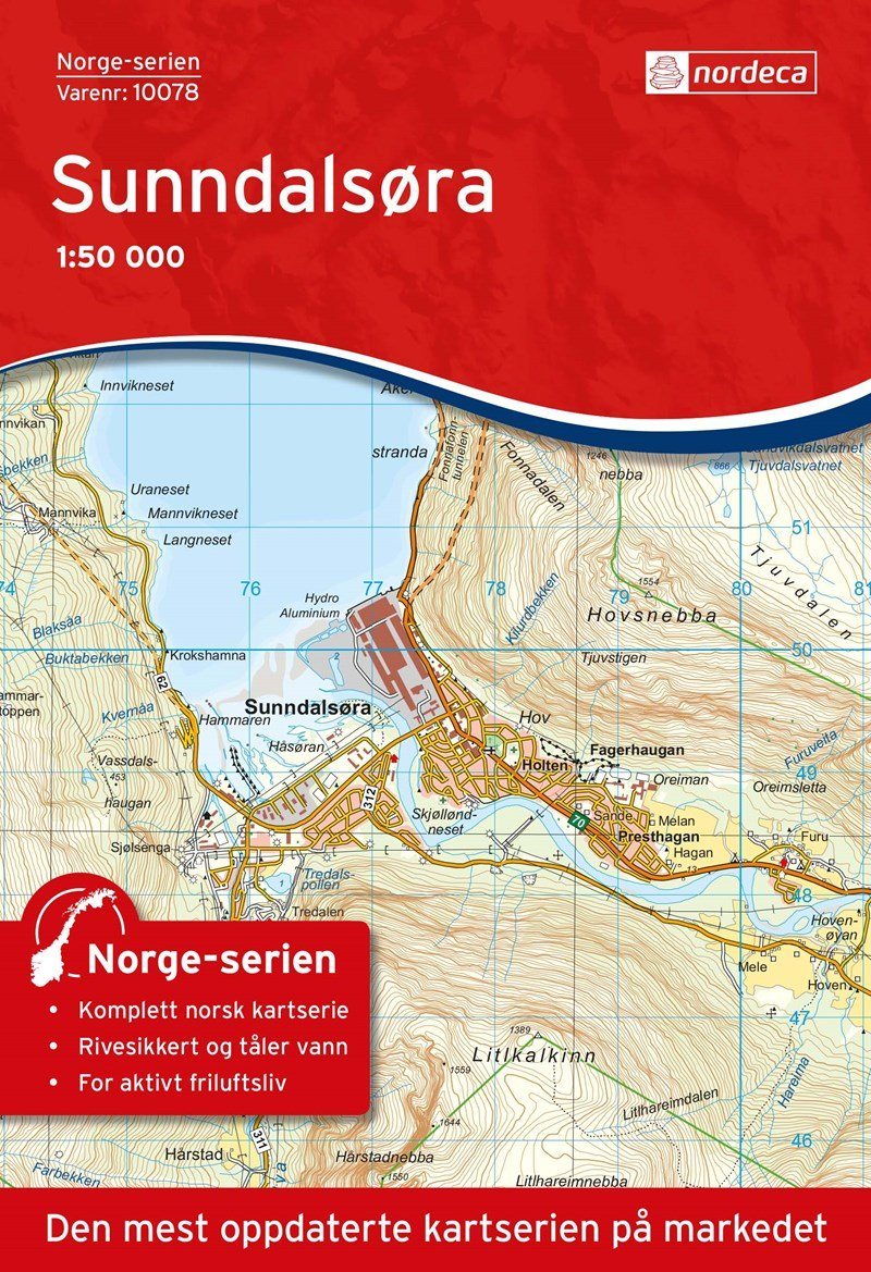 Carte de randonnée n° 10078 - Sunndalsora (Norvège) | Nordeca - Norge-serien carte de randonnée Nordeca