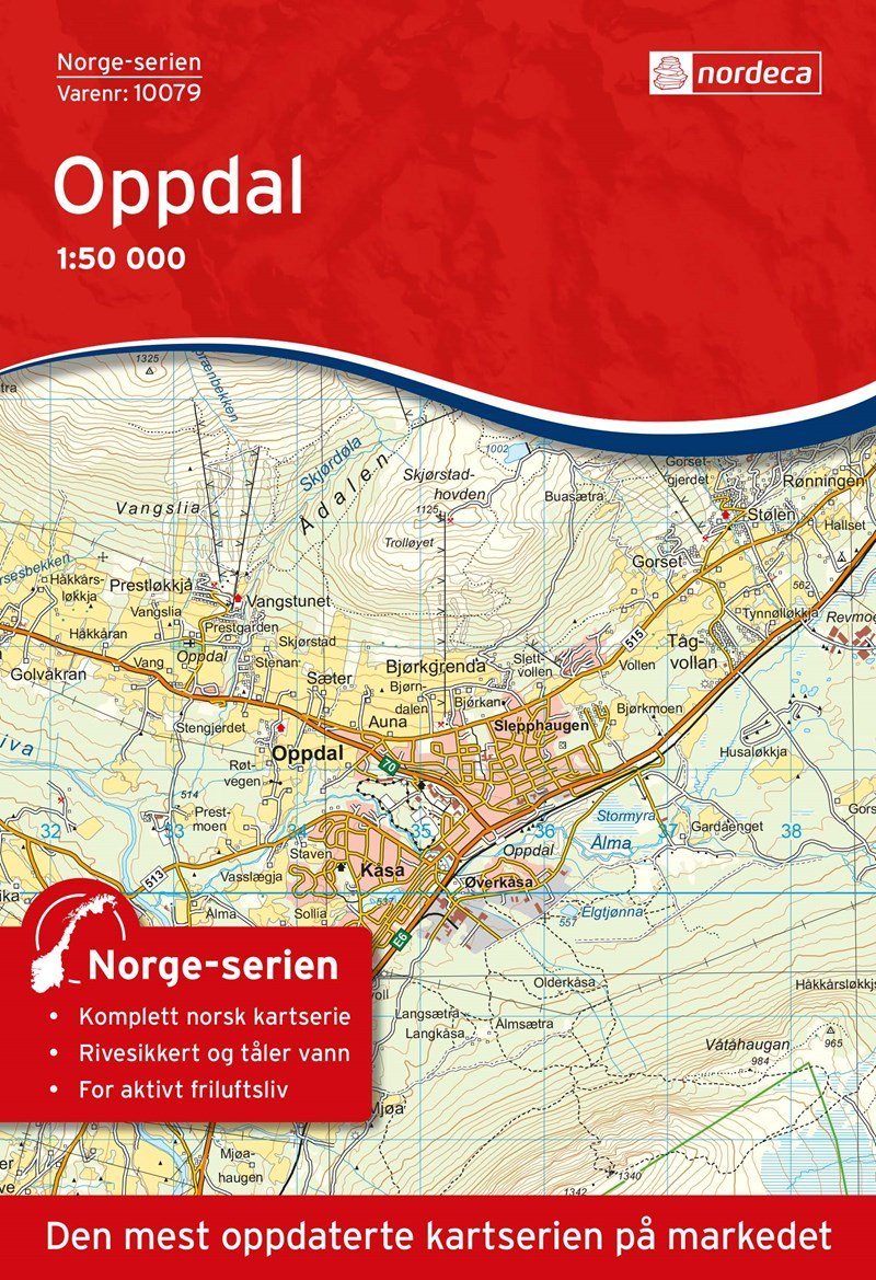 Carte de randonnée n° 10079 - Oppdal (Norvège) | Nordeca - Norge-serien carte de randonnée Nordeca