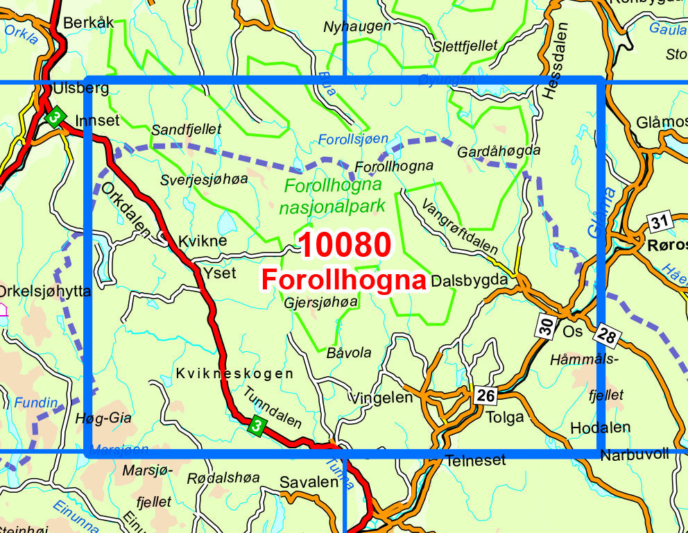 Carte de randonnée n° 10080 - Forollhognal (Norvège) | Nordeca - Norge-serien carte de randonnée Nordeca Default Title