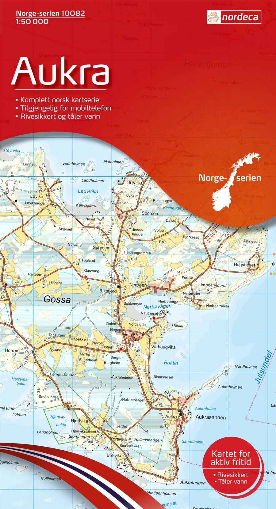 Carte de randonnée n° 10082 - Aukra (Norvège) | Nordeca - Norge-serien carte pliée Nordeca 