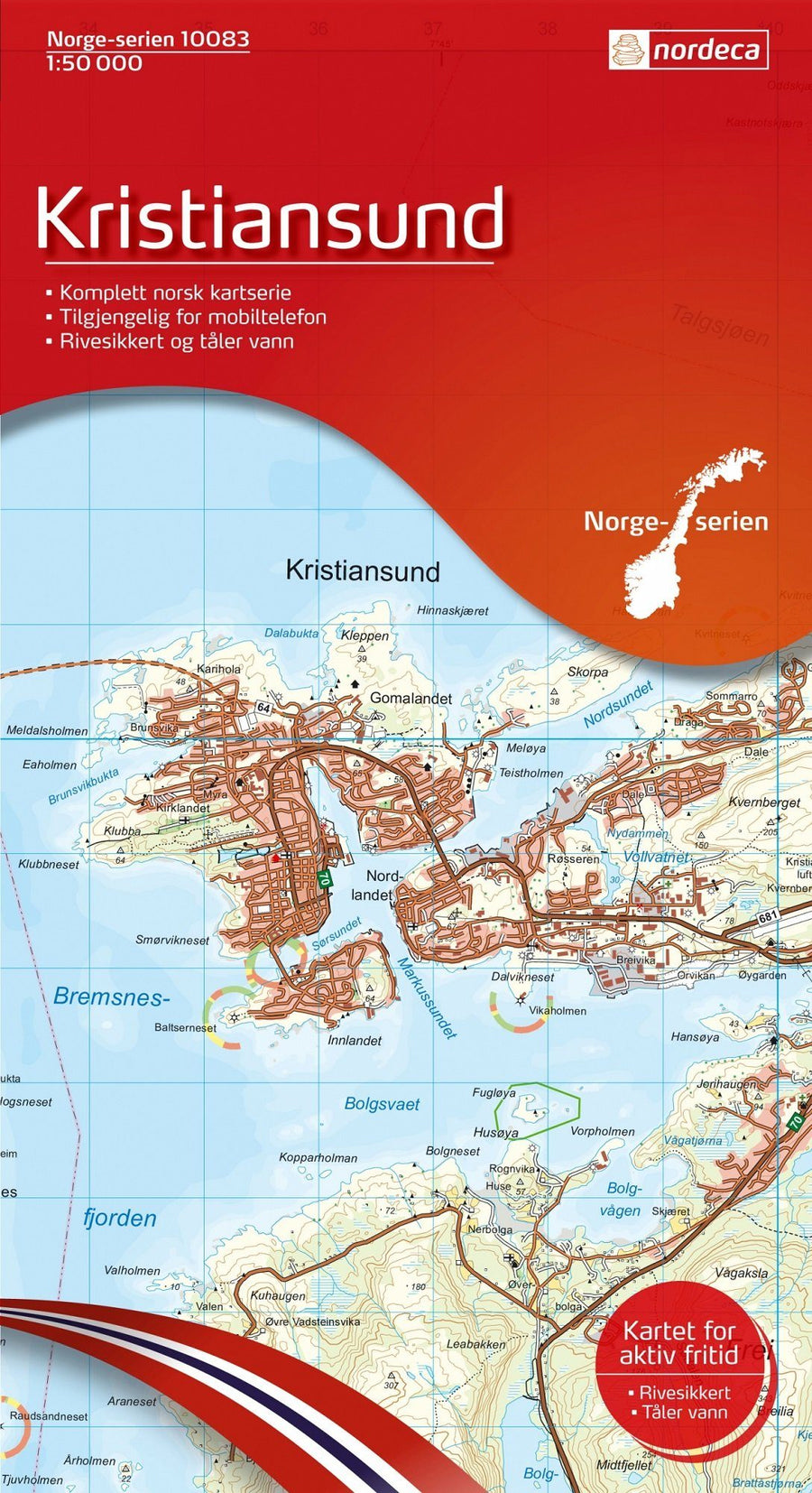 Carte de randonnée n° 10083 - Kristiansund (Norvège) | Nordeca - Norge-serien carte pliée Nordeca 