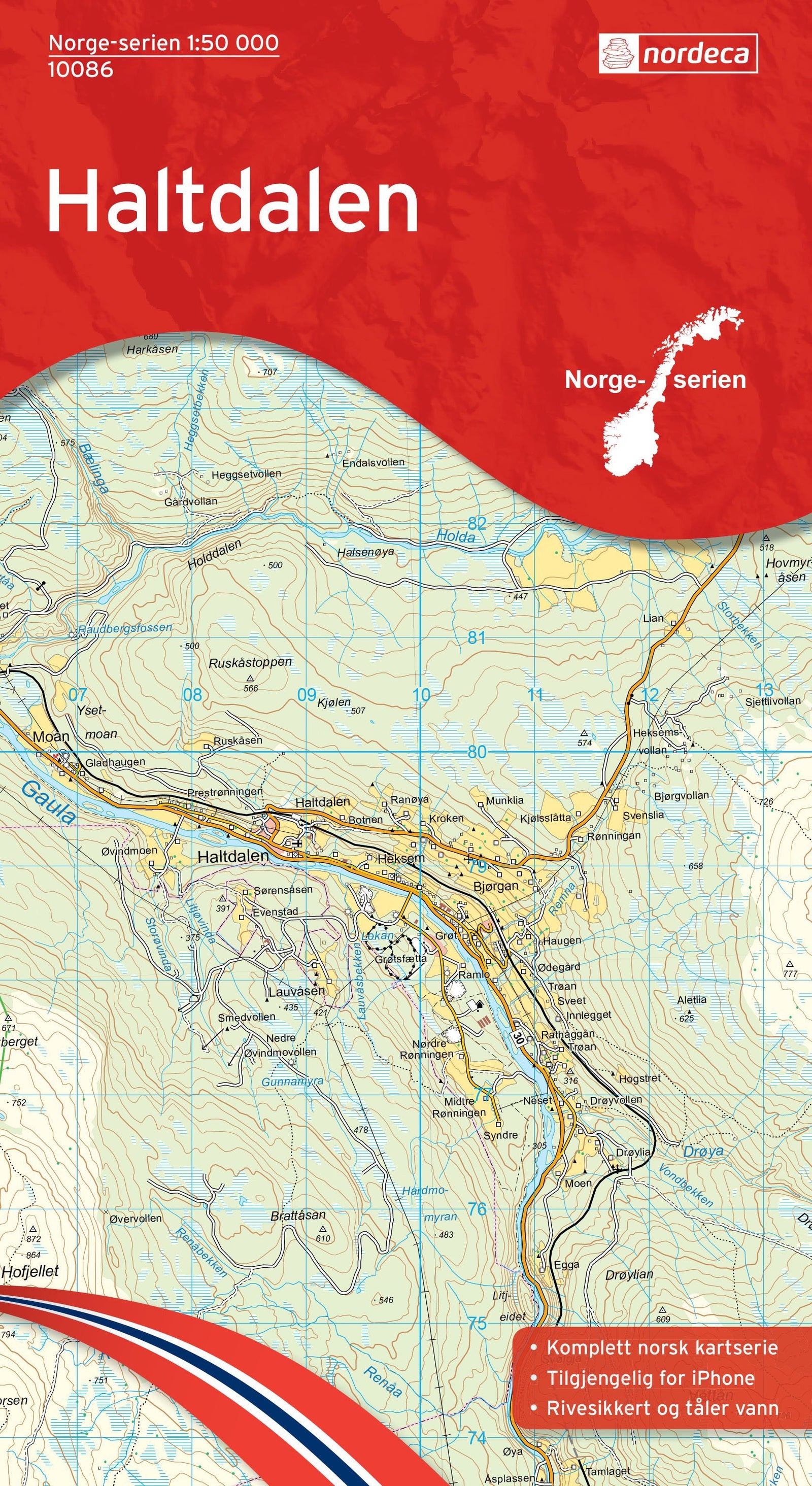 Carte de randonnée n° 10086 - Haltdalen (Norvège) | Nordeca - Norge-serien carte de randonnée Nordeca
