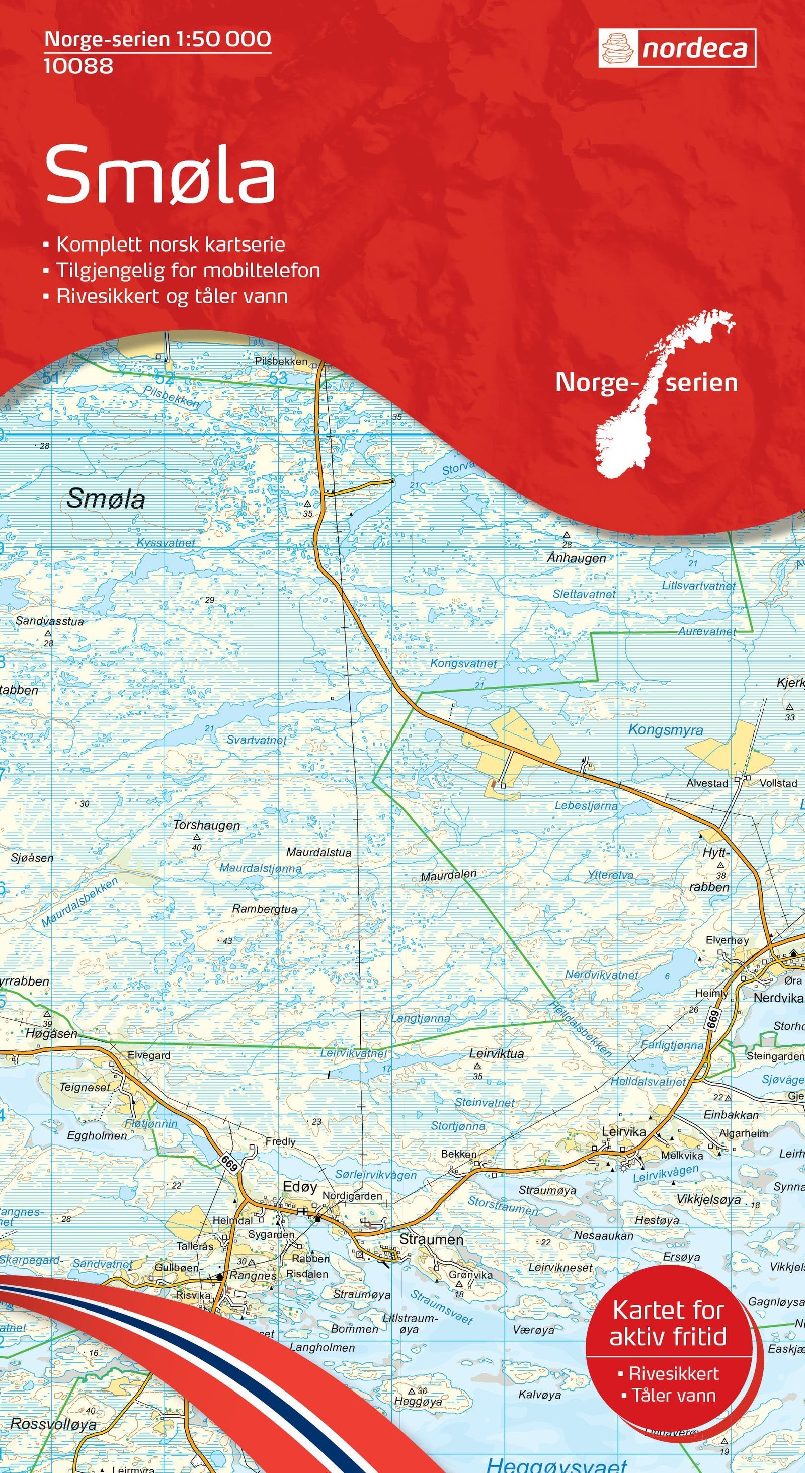 Carte de randonnée n° 10088 - Smola (Norvège) | Nordeca - Norge-serien carte de randonnée Nordeca