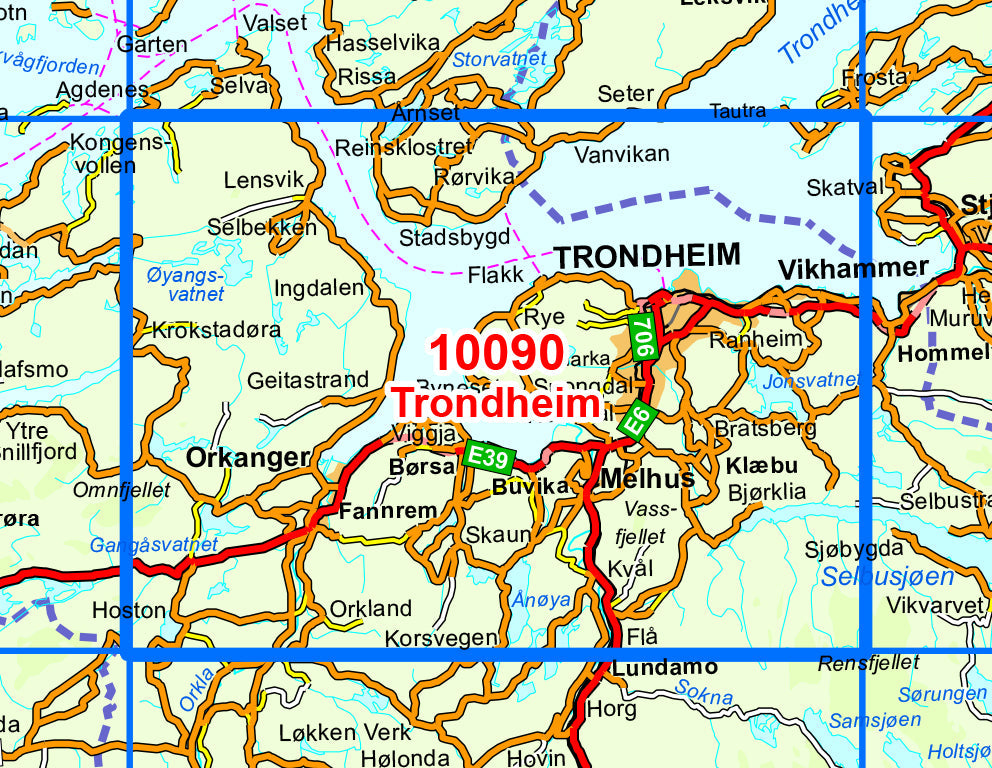 Carte de randonnée n° 10090 - Trondheim (Norvège) | Nordeca - Norge-serien carte de randonnée Nordeca Default Title