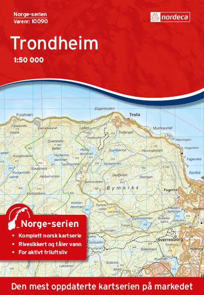 Carte de randonnée n° 10090 - Trondheim (Norvège) | Nordeca - Norge-serien carte de randonnée Nordeca