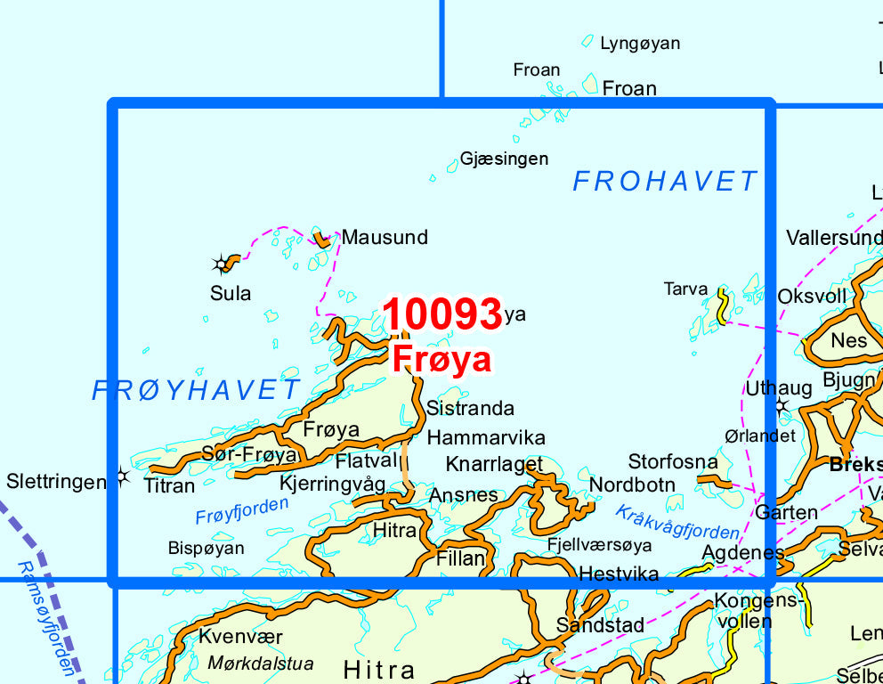 Carte de randonnée n° 10093 - Froya (Norvège) | Nordeca - Norge-serien carte de randonnée Nordeca Default Title