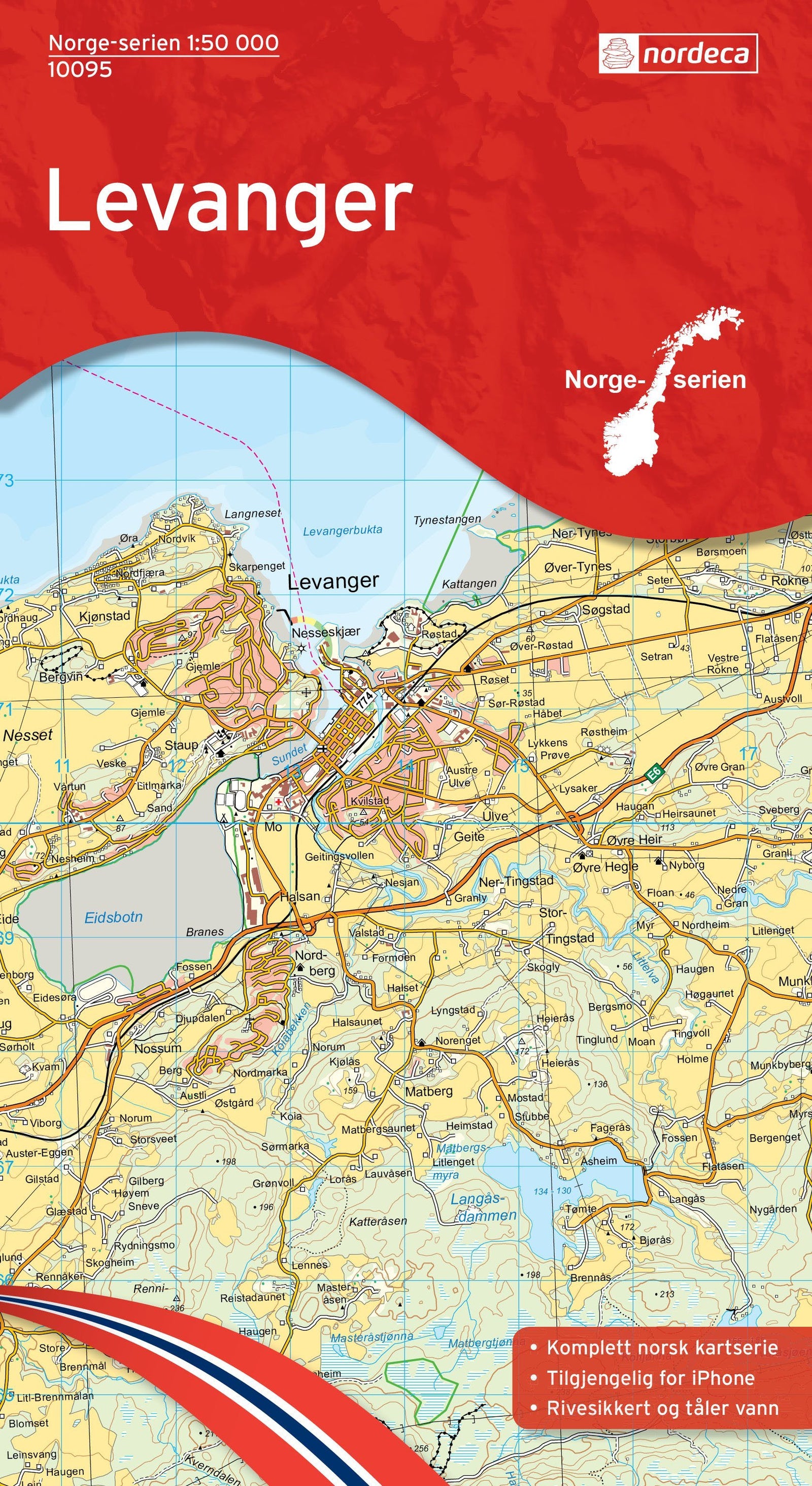 Carte de randonnée n° 10095 - Levanger (Norvège) | Nordeca - Norge-serien carte de randonnée Nordeca