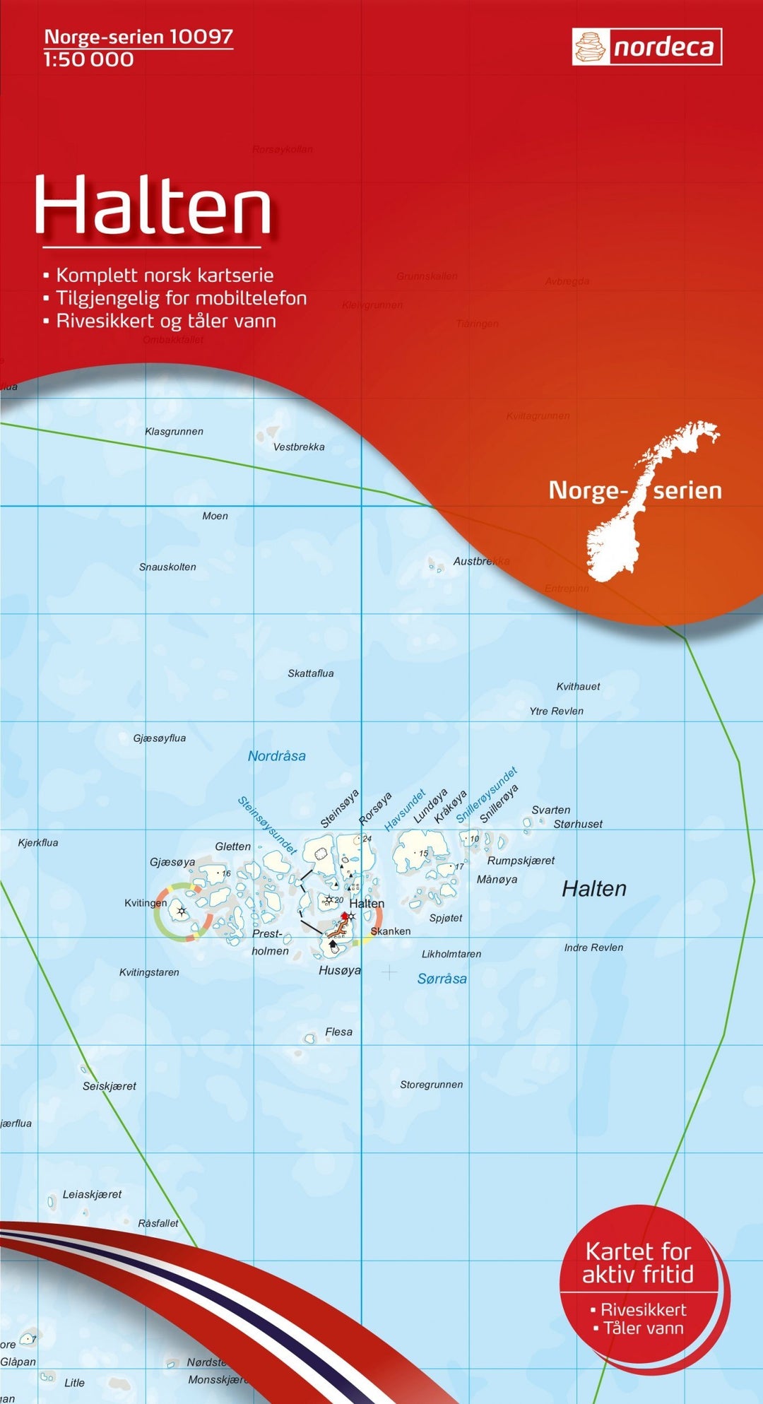 Carte de randonnée n° 10097 - Halten (Norvège) | Nordeca - Norge-serien carte pliée Nordeca 