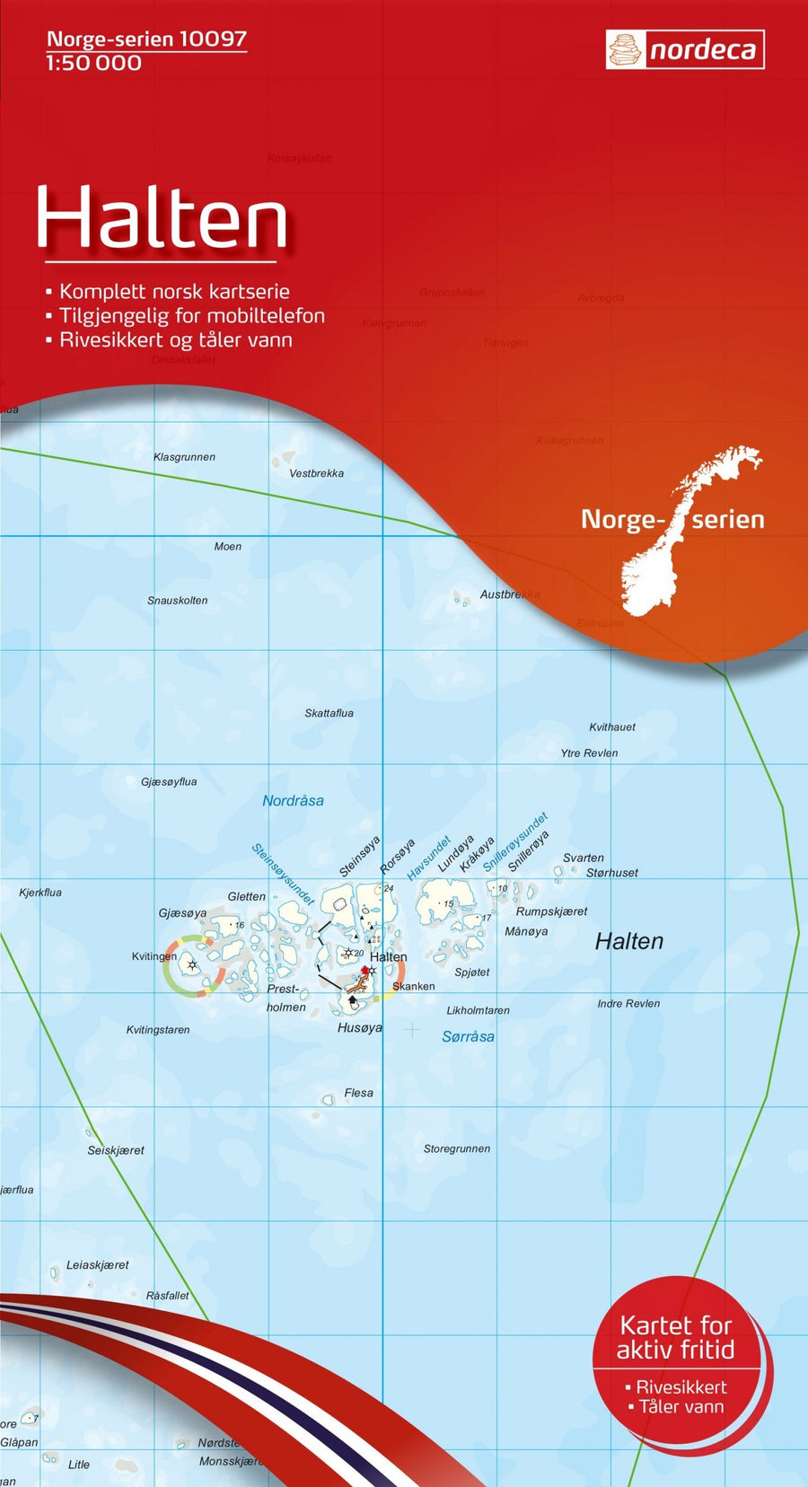Carte de randonnée n° 10097 - Halten (Norvège) | Nordeca - Norge-serien carte pliée Nordeca 