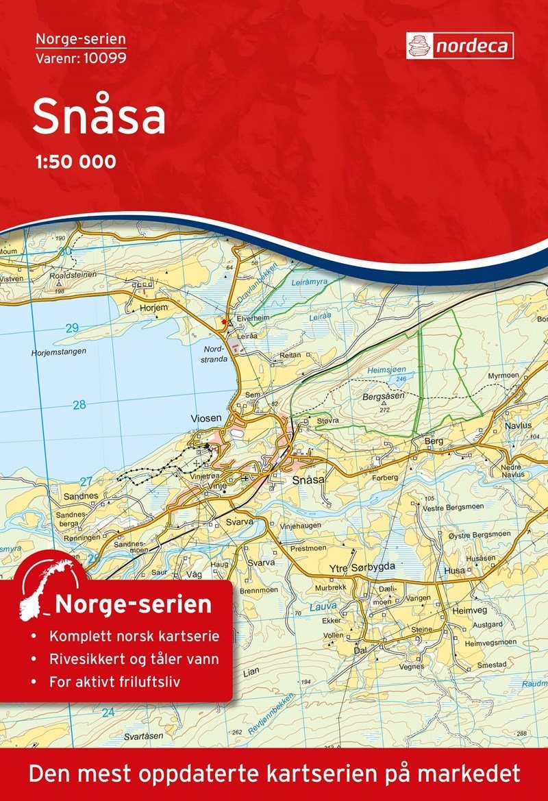 Carte de randonnée n° 10099 - Snasa (Norvège) | Nordeca - Norge-serien carte de randonnée Nordeca