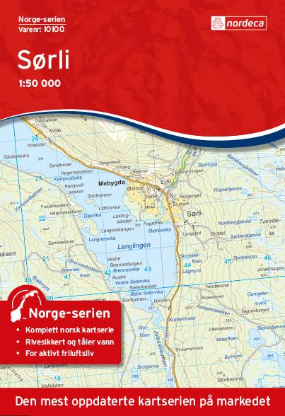 Carte de randonnée n° 10100 - Sorli (Norvège) | Nordeca - Norge-serien carte de randonnée Nordeca