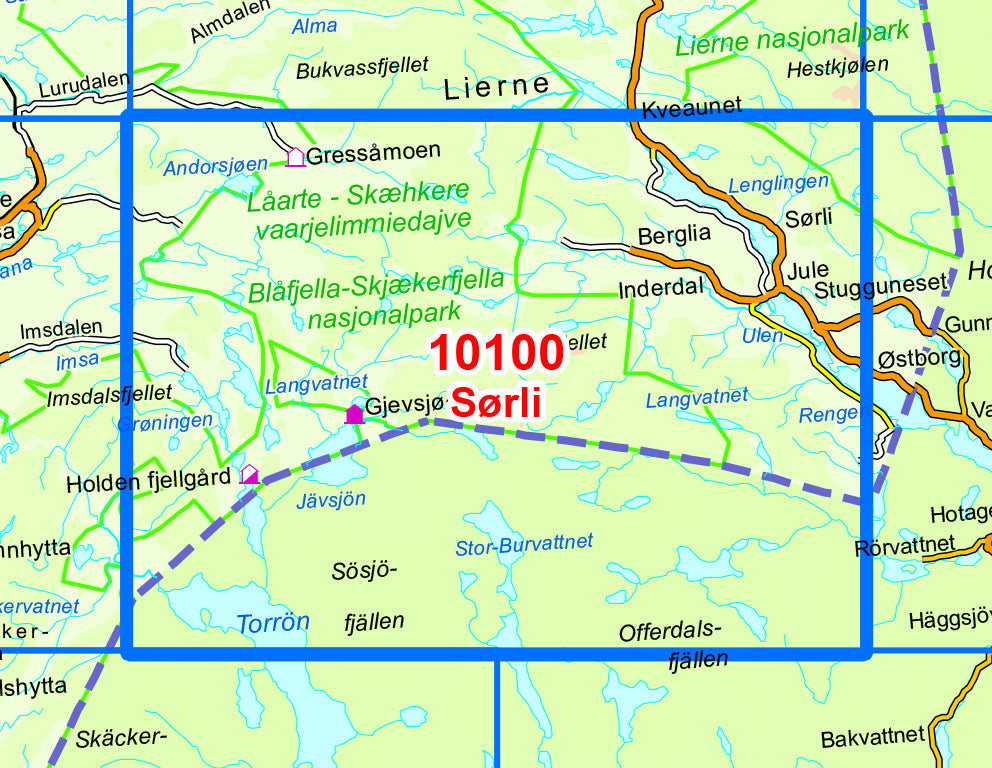 Carte de randonnée n° 10100 - Sorli (Norvège) | Nordeca - Norge-serien carte de randonnée Nordeca Default Title