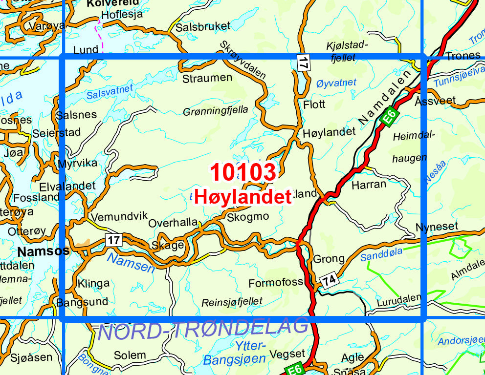 Carte de randonnée n° 10103 - Hoylandet (Norvège) | Nordeca - Norge-serien carte de randonnée Nordeca Default Title