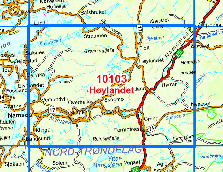 Carte de randonnée n° 10103 - Hoylandet (Norvège) | Nordeca - Norge-serien carte pliée Nordeca 