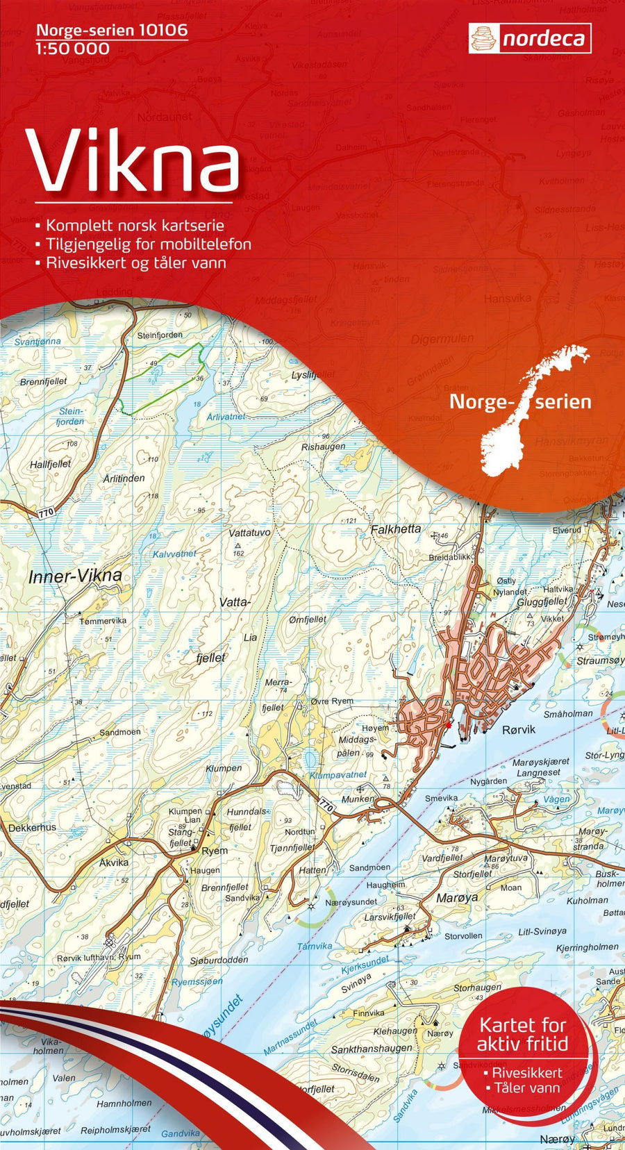 Carte de randonnée n° 10106 - Vikna (Norvège) | Nordeca - Norge-serien carte pliée Nordeca 