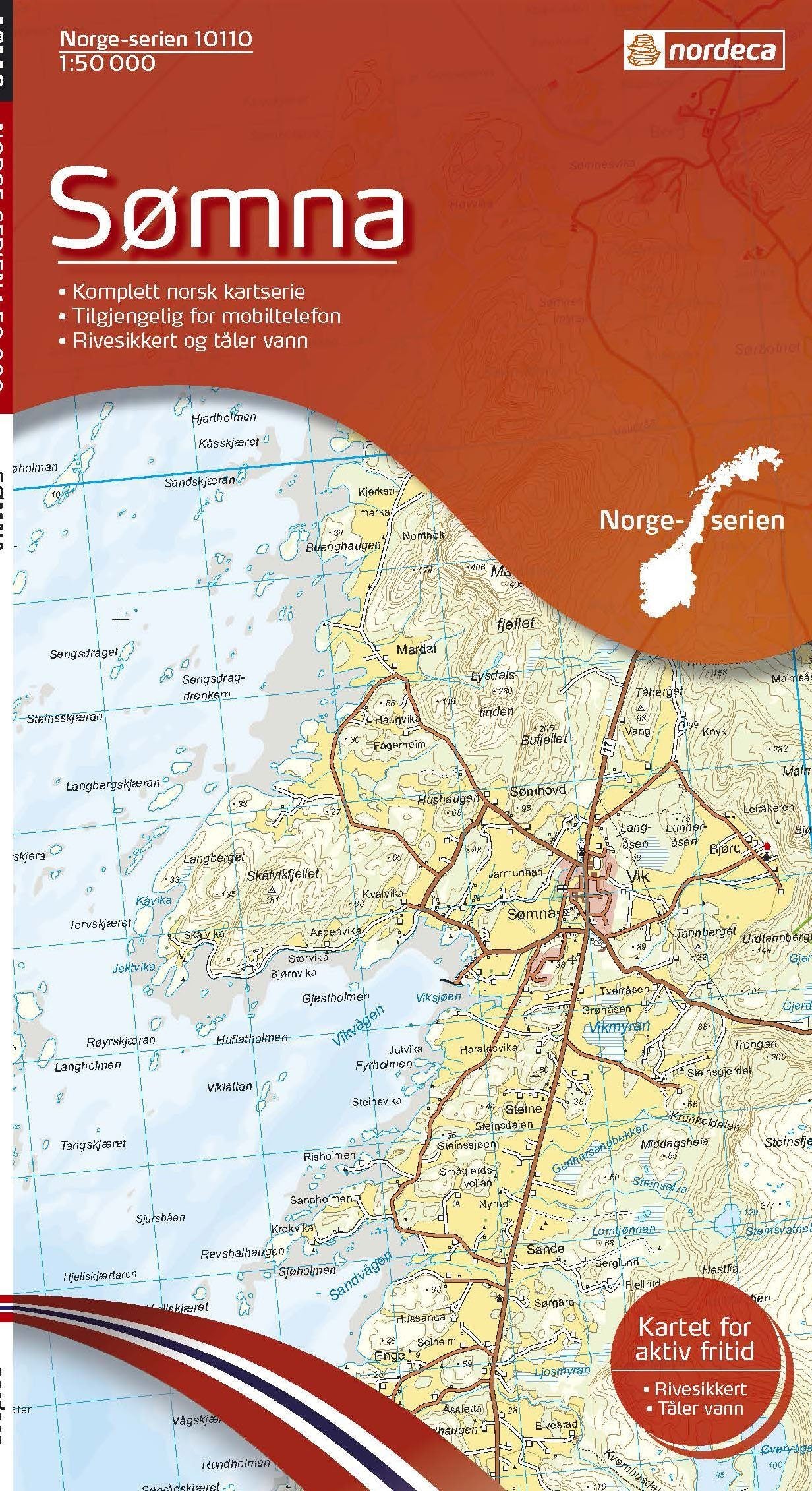 Carte de randonnée n° 10110 - Somna (Norvège) | Nordeca - Norge-serien carte de randonnée Nordeca