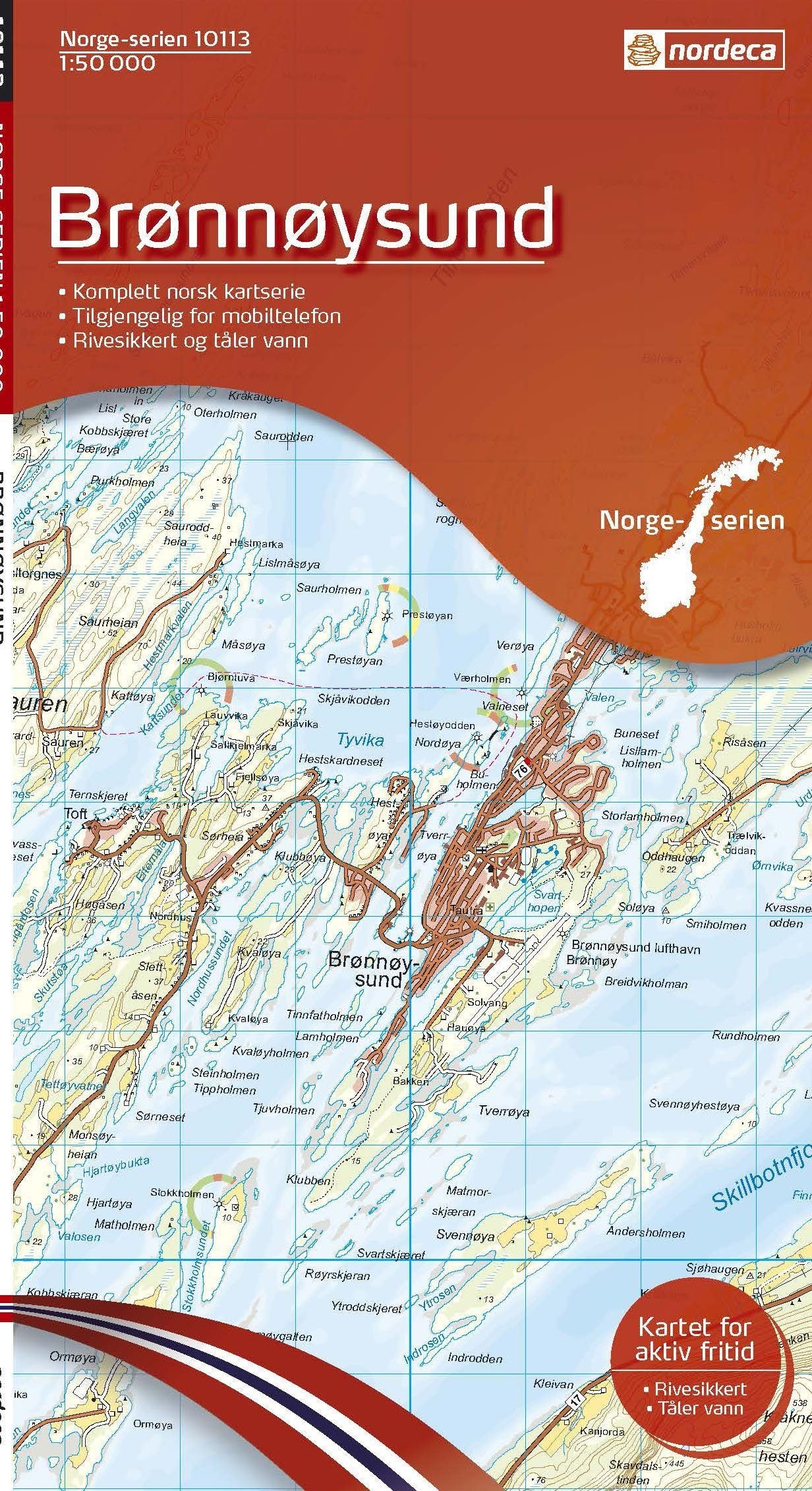 Carte de randonnée n° 10113 - Bronnoysund (Norvège) | Nordeca - Norge-serien carte de randonnée Nordeca