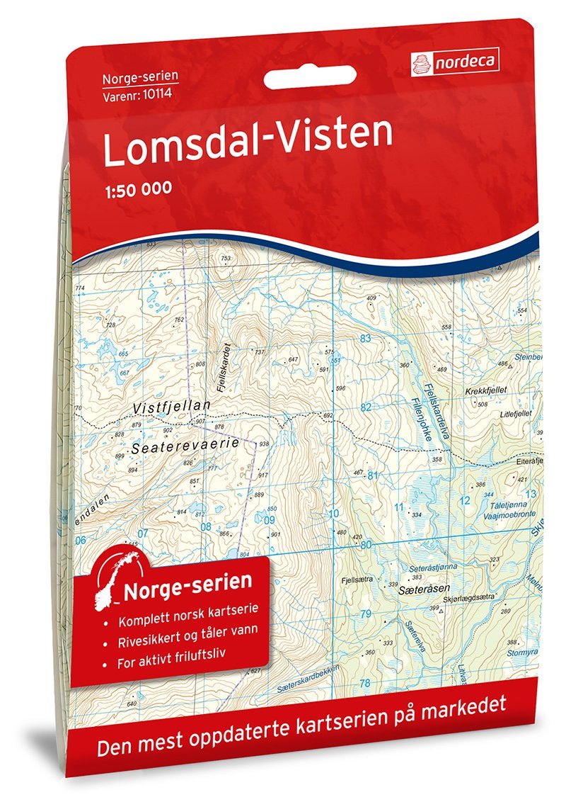 Carte de randonnée n° 10114 - Lomsdal Visten (Norvège) | Nordeca - Norge-serien carte de randonnée Nordeca