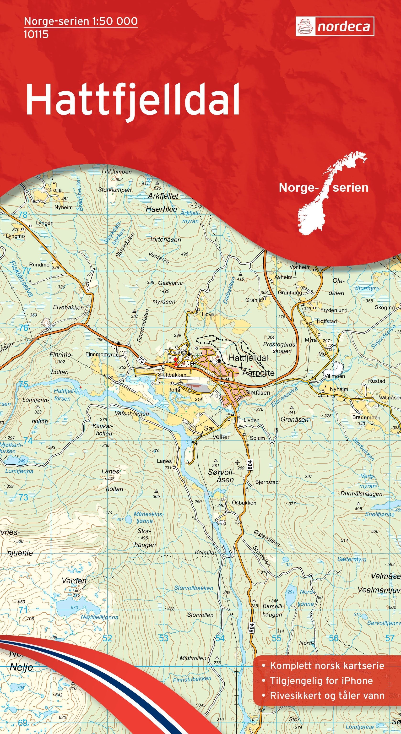 Hiking map No. 10115 - Hattfjelldal (Norway) | Nordeca - Norge