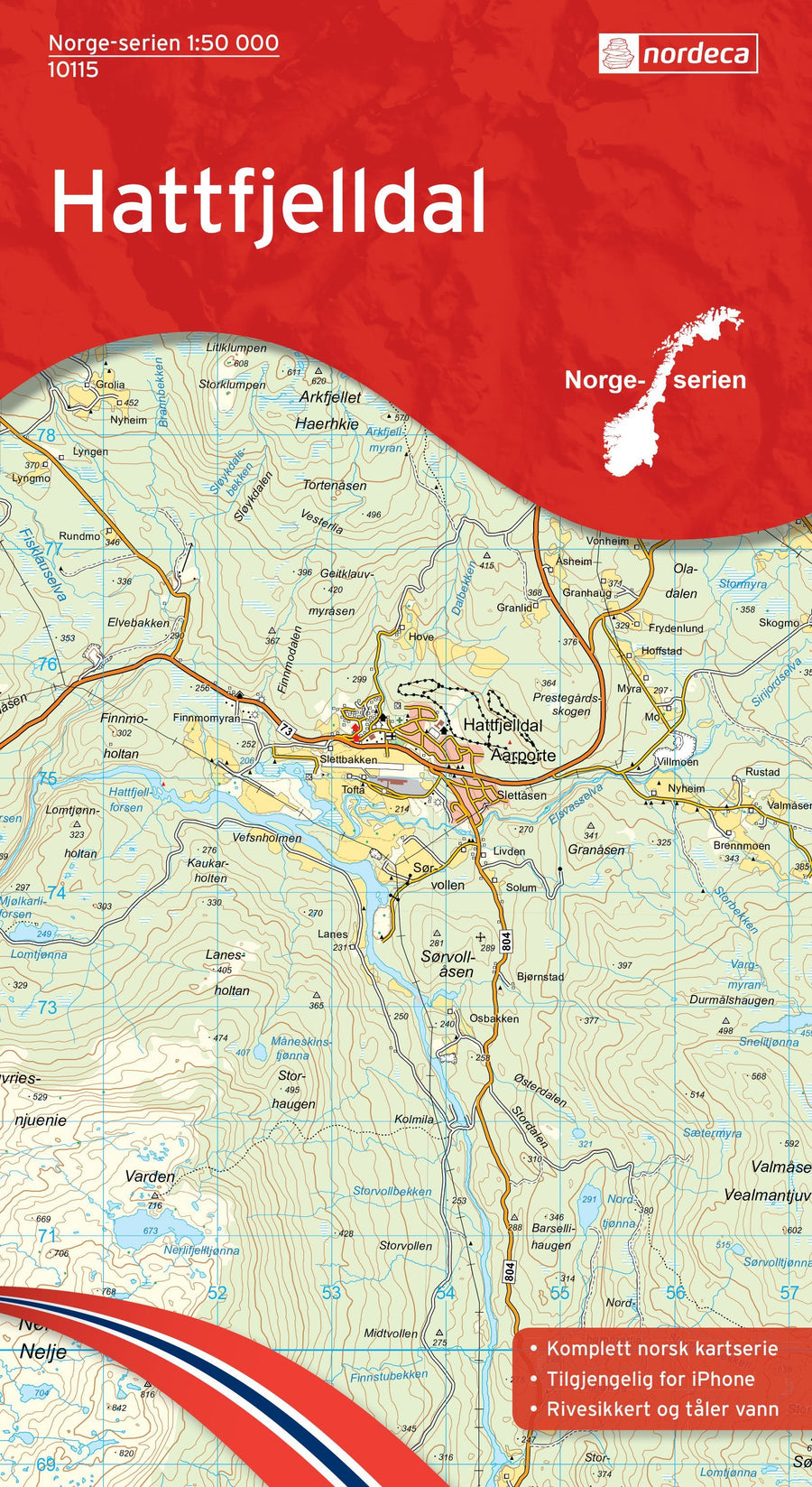 Carte de randonnée n° 10115 - Hattfjelldal (Norvège) | Nordeca - Norge-serien carte pliée Nordeca 
