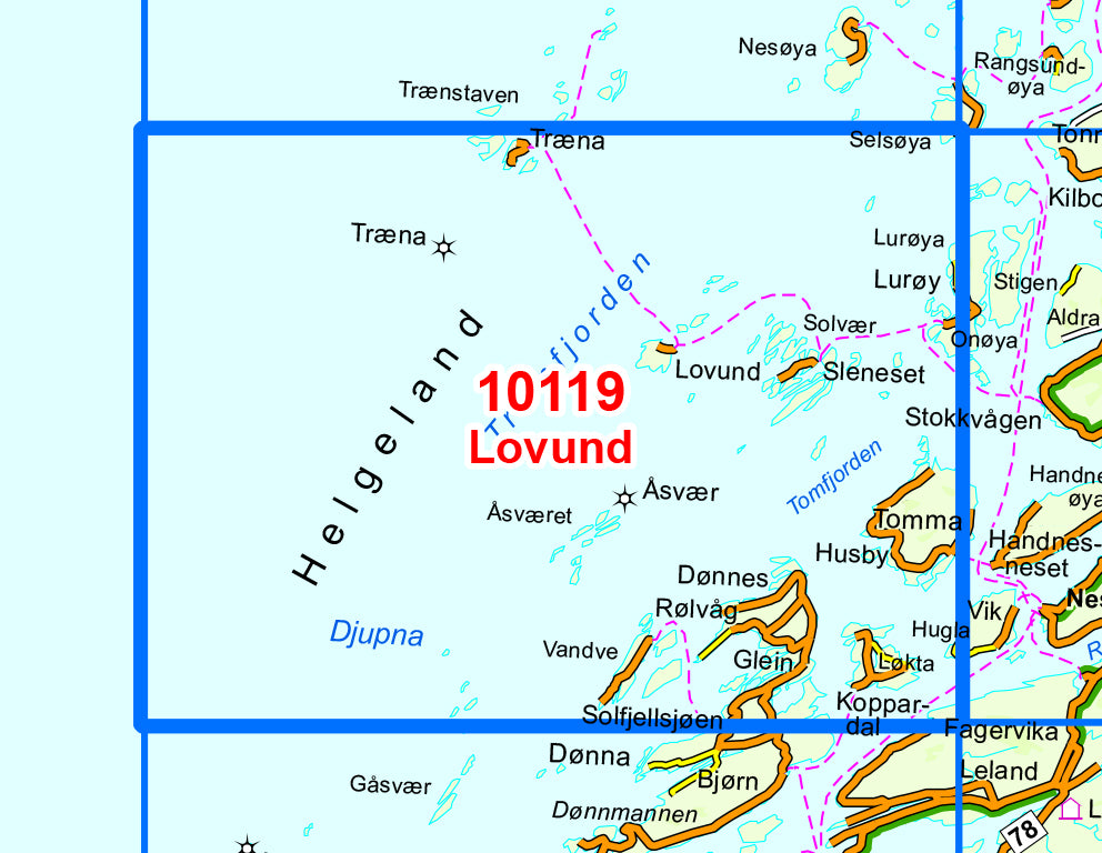 Carte de randonnée n° 10119 - Lovund (Norvège) | Nordeca - Norge-serien carte pliée Nordeca 