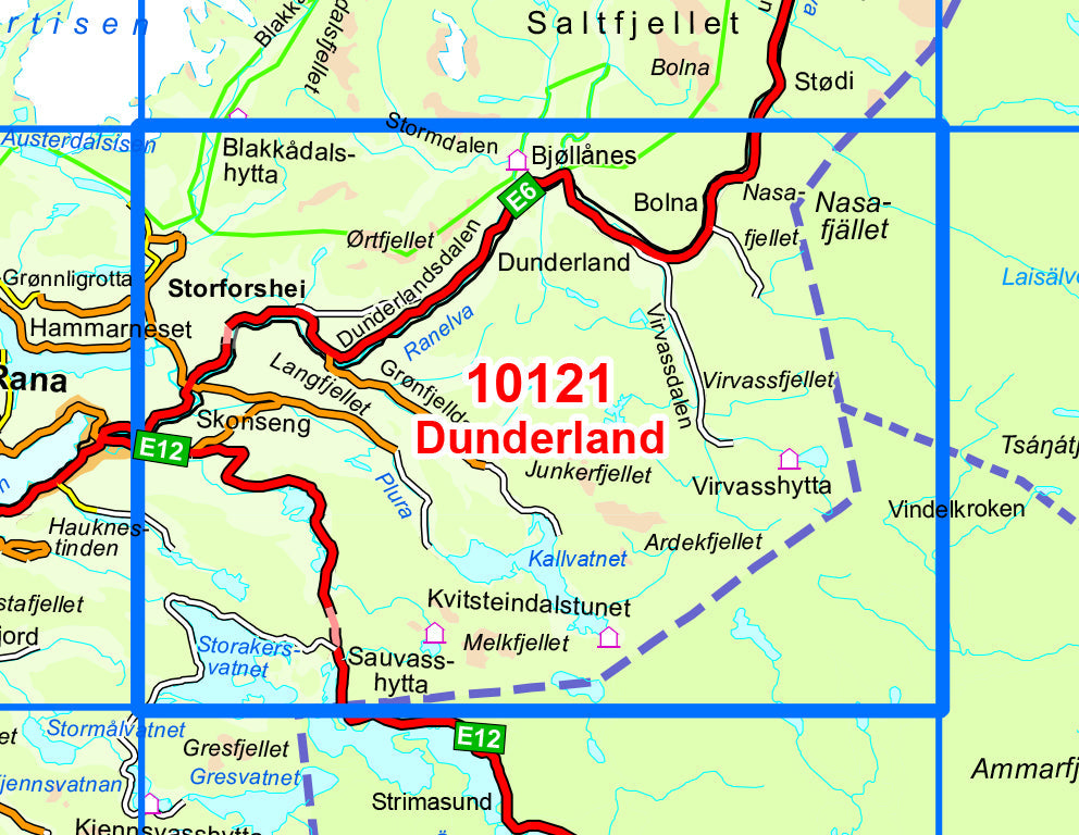 Carte de randonnée n° 10121 - Dunderland (Norvège) | Nordeca - Norge-serien carte de randonnée Nordeca Default Title