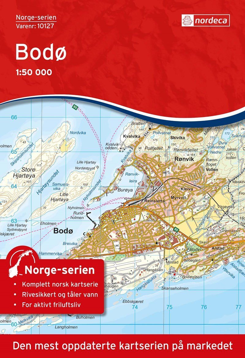 Carte de randonnée n° 10127 - Bodo (Norvège) | Nordeca - Norge-serien carte de randonnée Nordeca